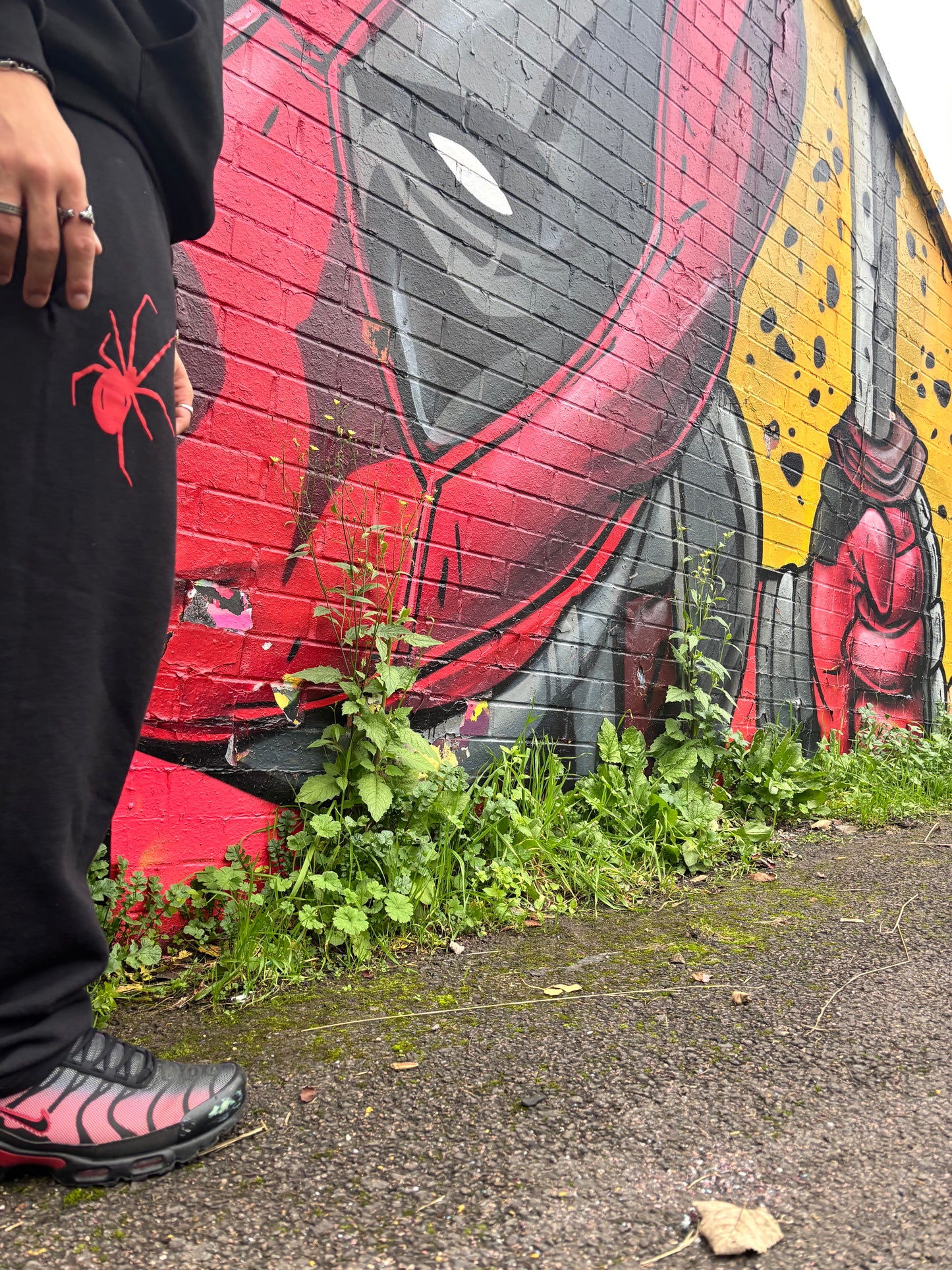 Spider puff print joggers